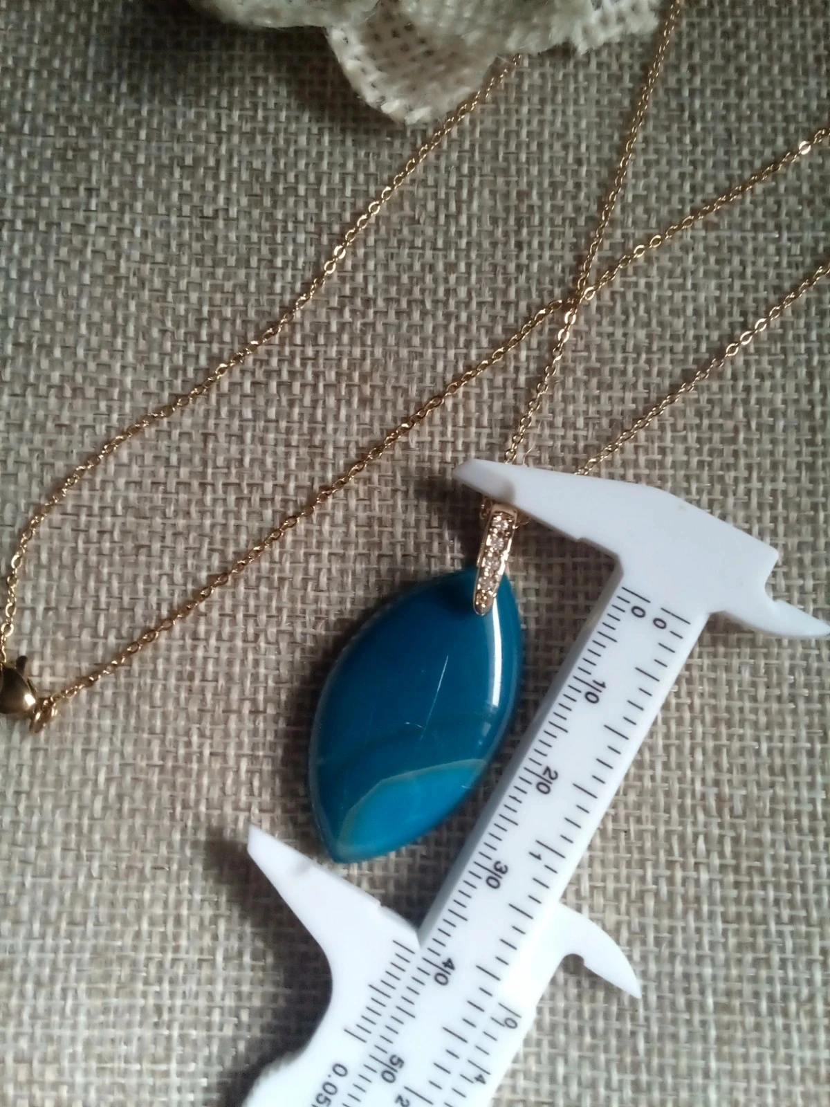 Collier pierre naturelle d'agate bleue – photo 3